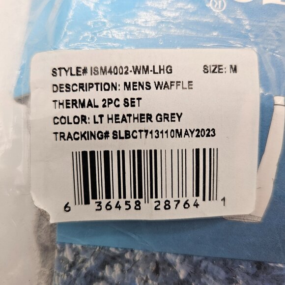 Isotoner Mens Waffle Thermal Set, 2 Piece Gray Sz Medium - Picture 4 of 5